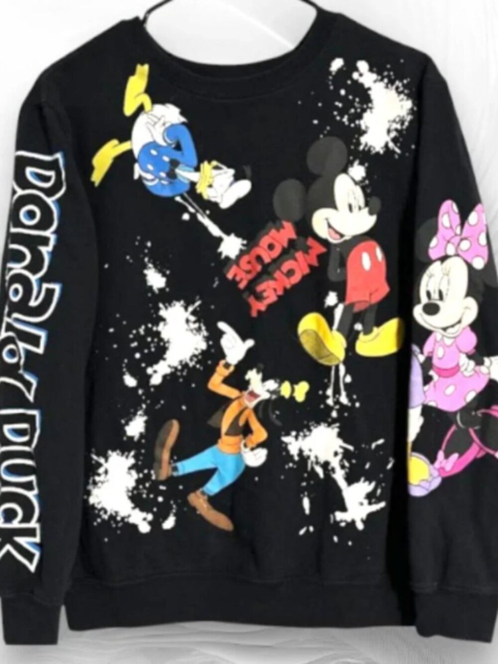 Disney Mickey Mouse Friends Graphic Sweatshirt Black Size L